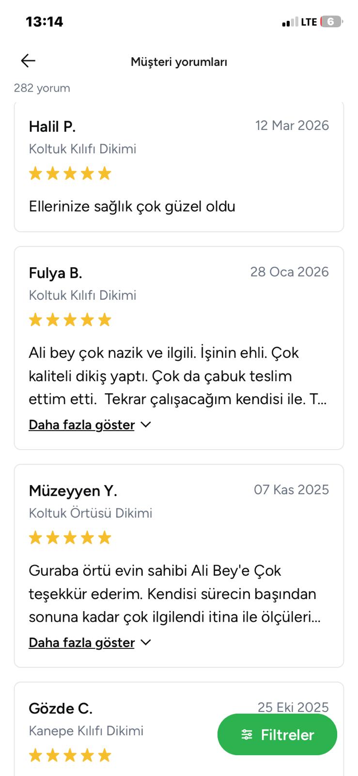 Guraba Örtü müşteri yorumu belgesi