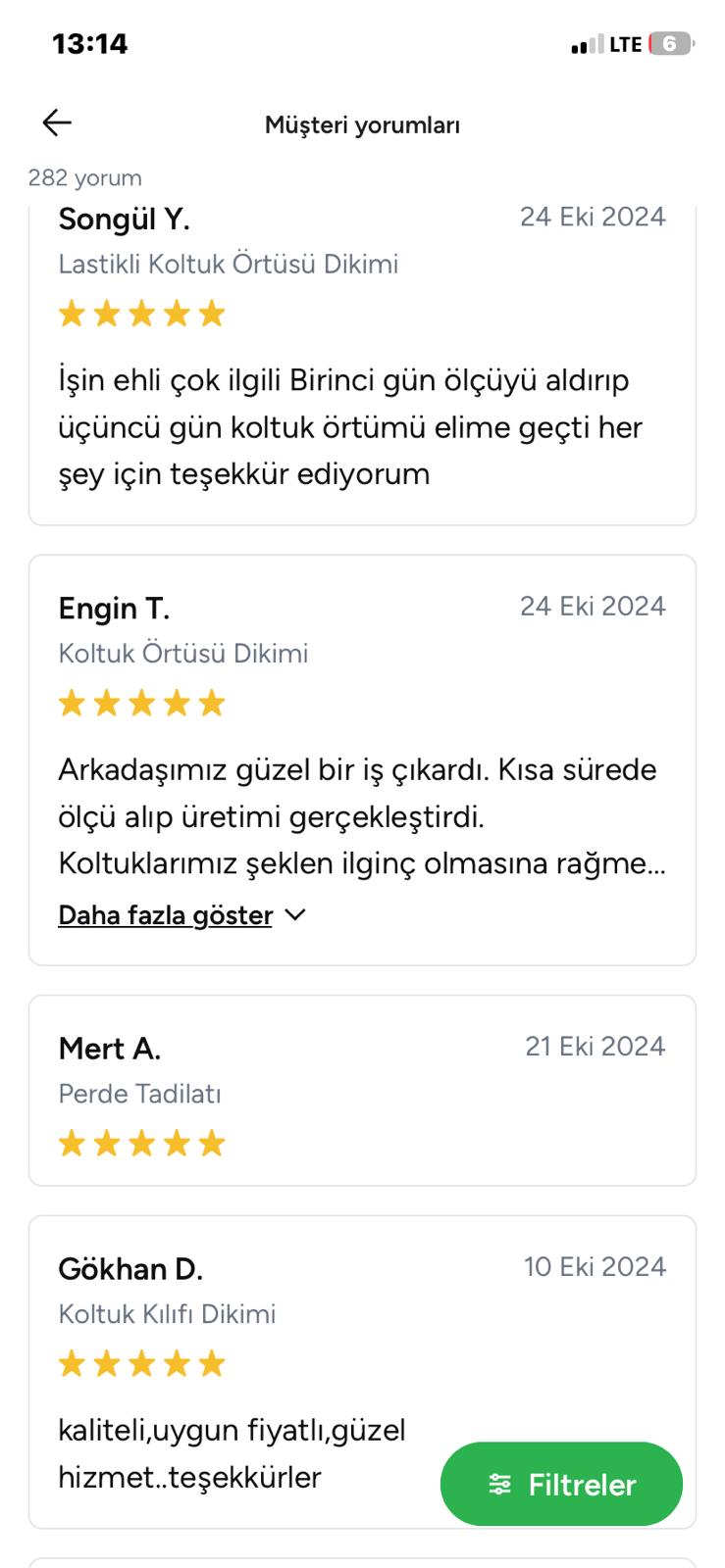 Guraba Örtü müşteri yorumu belgesi
