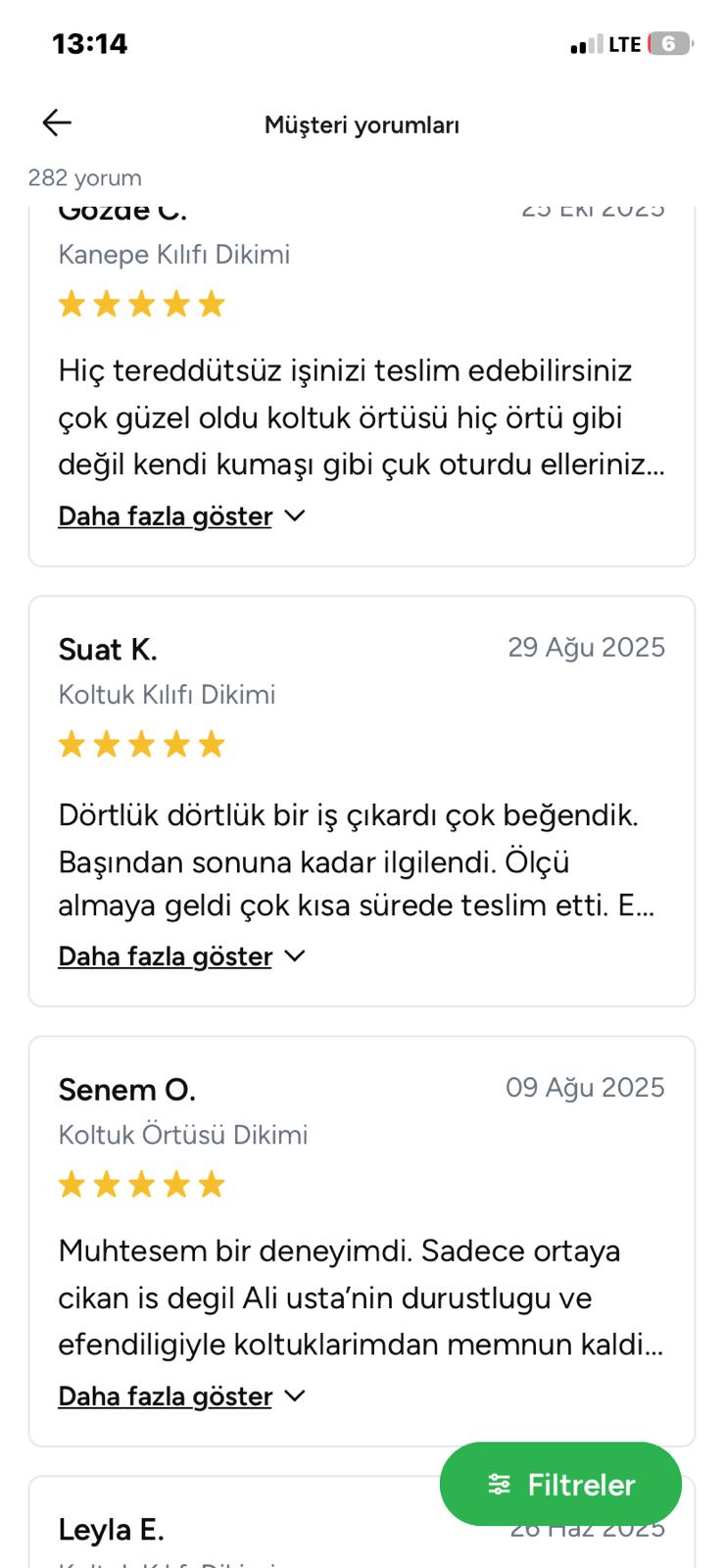 Guraba Örtü müşteri yorumu belgesi