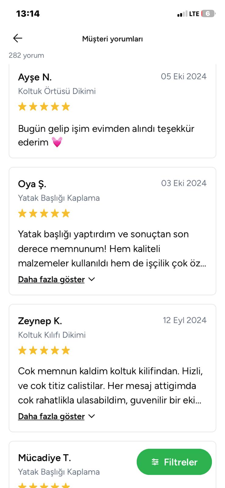 Guraba Örtü müşteri yorumu belgesi